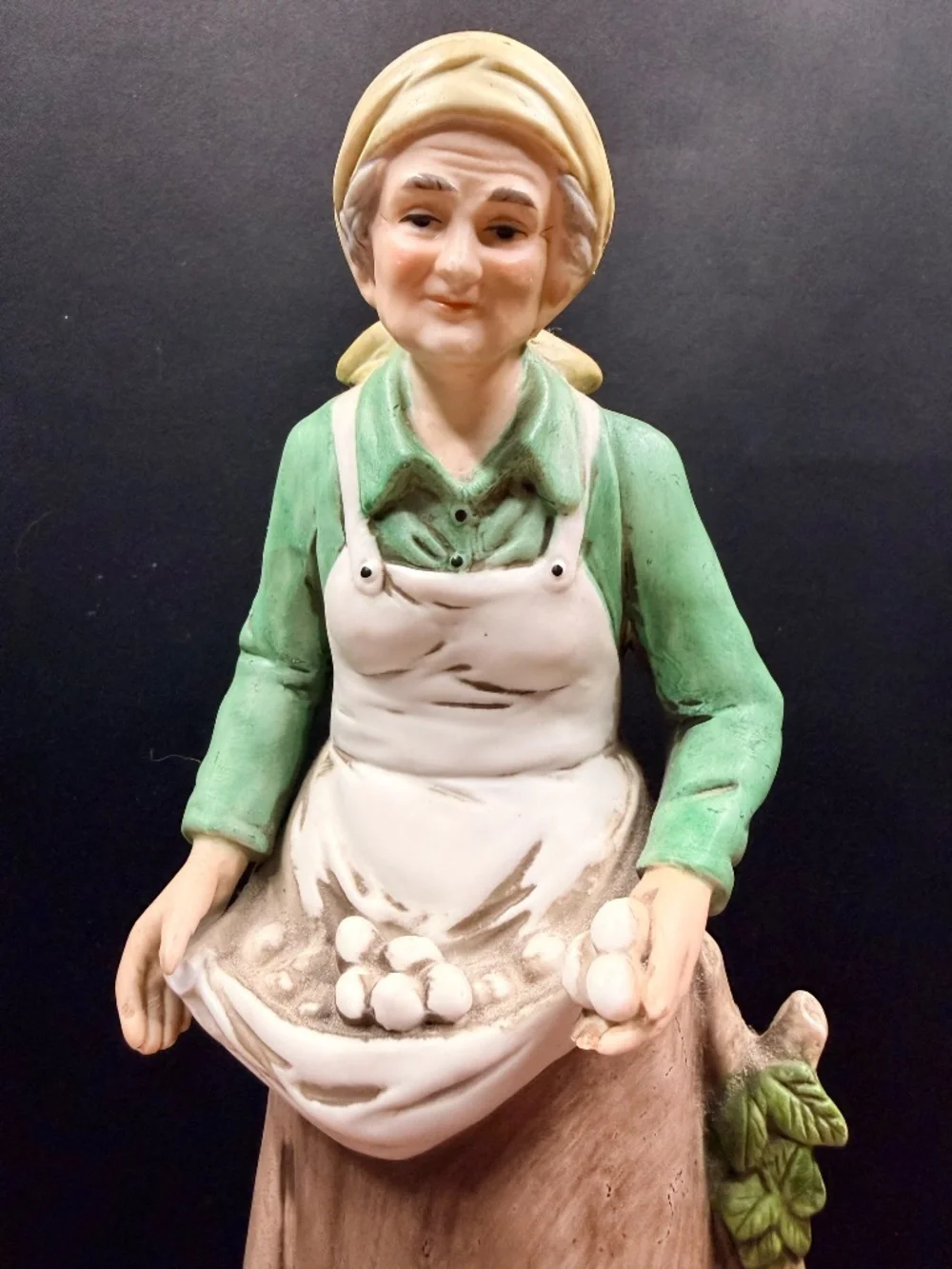 HOMCO Woman Collecting Eggs with Chicken Figurine #1434